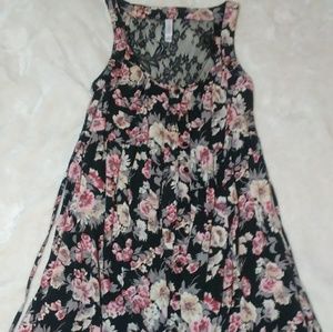 Xhiliration Black Floral Dress